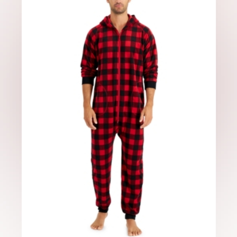 Red and Black Plaid Onesie Pajamas